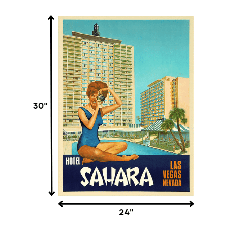 24" X 30" Hotel Sahara C1960S Las Vegas Vintage Travel Poster Wall Art - Homeroots - Flyclothing LLC