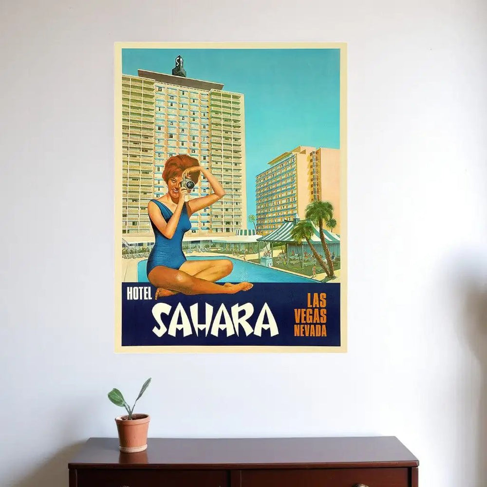 24" X 30" Hotel Sahara C1960S Las Vegas Vintage Travel Poster Wall Art - Homeroots