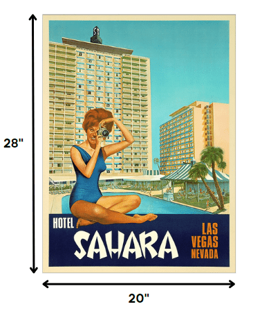 20" X 28" Hotel Sahara C1960S Las Vegas Vintage Travel Poster Wall Art - Homeroots - Flyclothing LLC