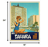 18" X 24" Hotel Sahara C1960S Las Vegas Vintage Travel Poster Wall Art - Homeroots - Flyclothing LLC