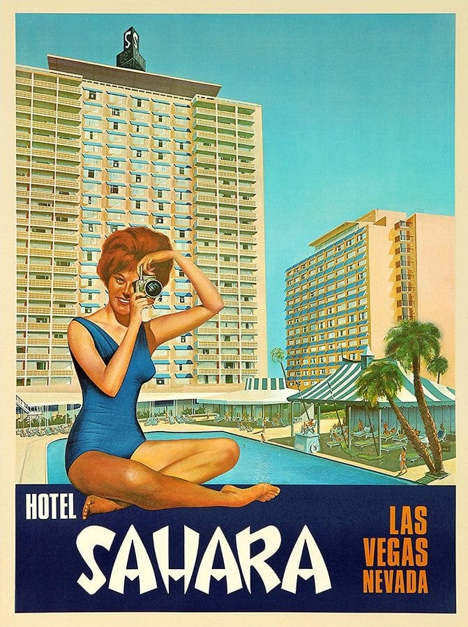 8.5" X 11" Hotel Sahara C1960S Las Vegas Vintage Travel Poster Wall Art - Homeroots - Flyclothing LLC