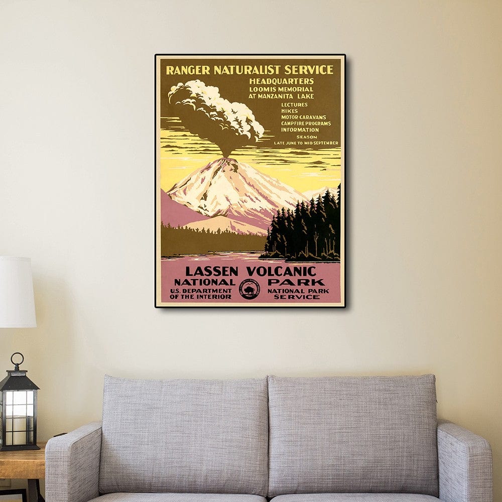 24" X 32" Lassen Volcanic National Park Vintage Travel Poster Wall Art - Homeroots - Flyclothing LLC