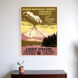 24" X 32" Lassen Volcanic National Park Vintage Travel Poster Wall Art - Homeroots