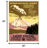 20" X 28" Lassen Volcanic National Park Vintage Travel Poster Wall Art - Homeroots - Flyclothing LLC