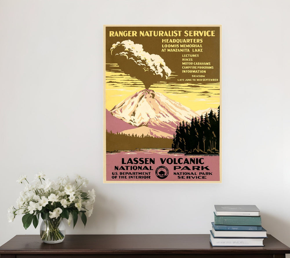20" X 28" Lassen Volcanic National Park Vintage Travel Poster Wall Art - Homeroots