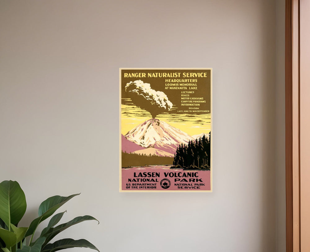11" X 14" Lassen Volcanic National Park Vintage Travel Poster Wall Art - Homeroots