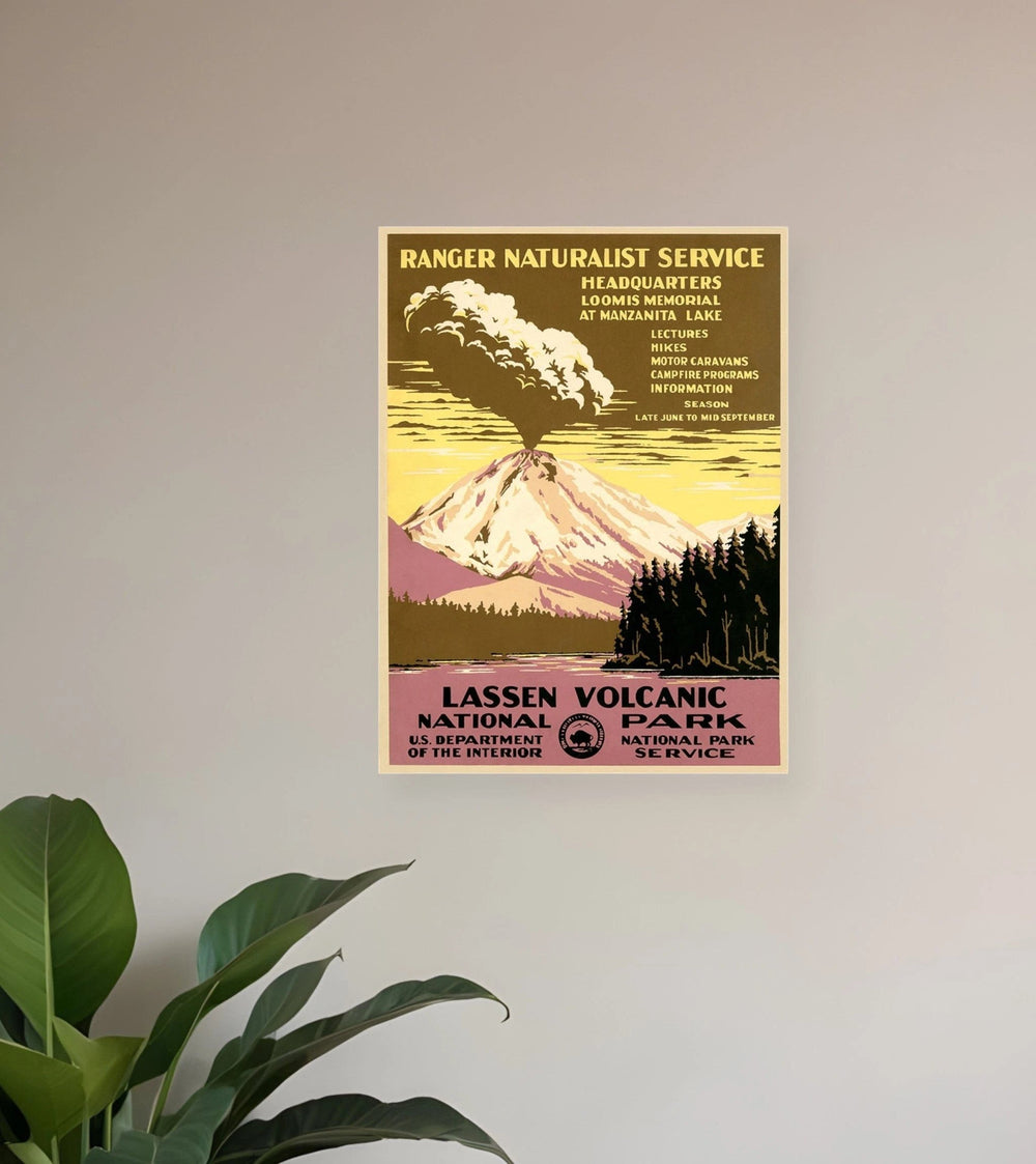 8.5" X 11" Lassen Volcanic National Park Vintage Travel Poster Wall Art - Homeroots