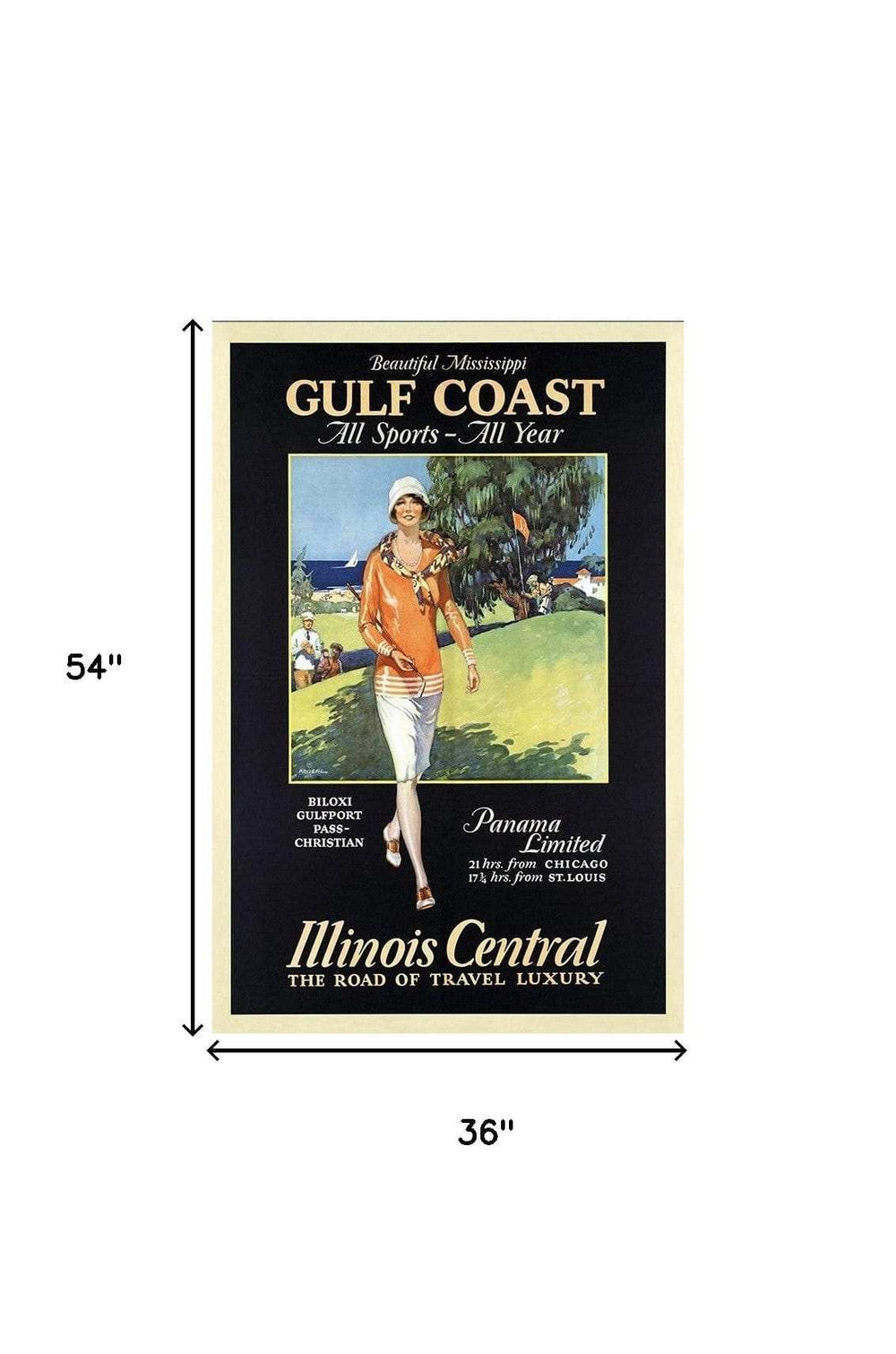 Gulf Coast Golf 1932 Vintage Travel Unframed Print Wall Art - Homeroots - Flyclothing LLC