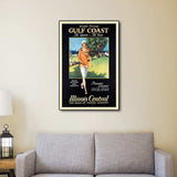 Gulf Coast Golf 1932 Vintage Travel Unframed Print Wall Art - Homeroots - Flyclothing LLC