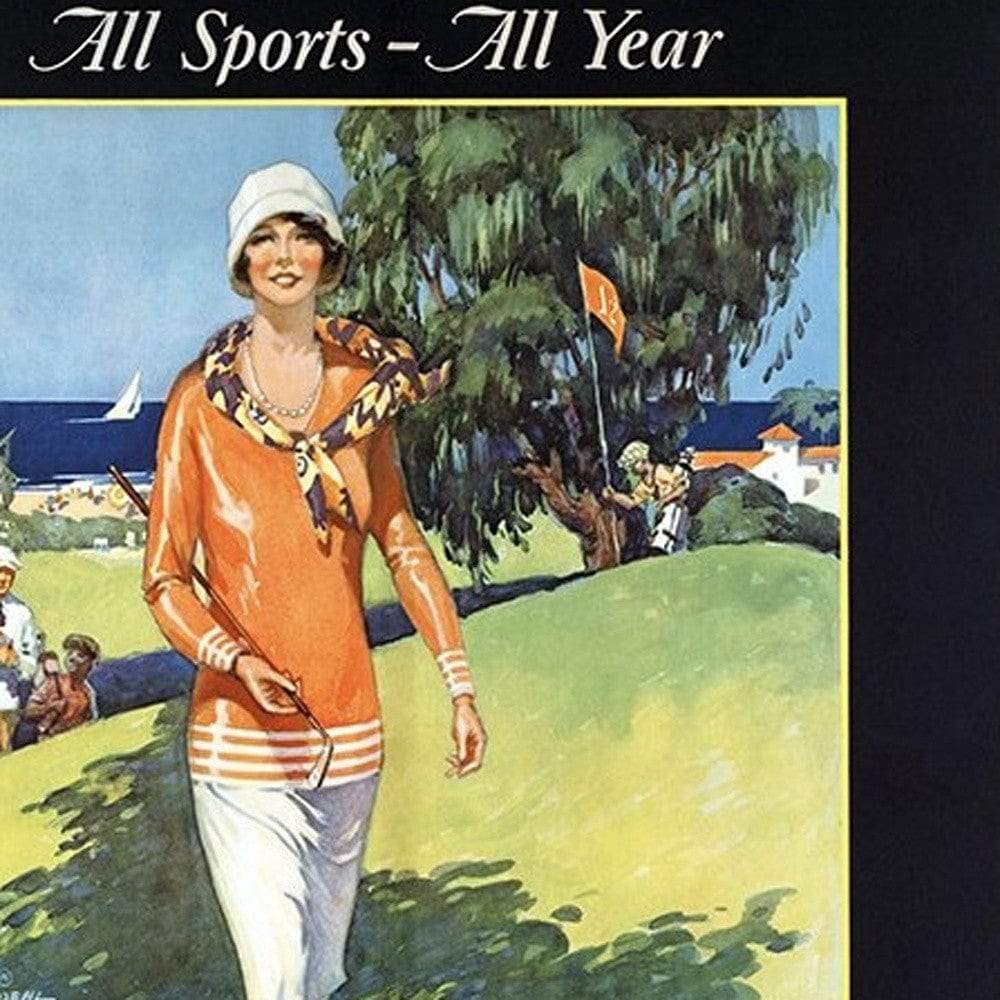 Gulf Coast Golf 1932 Vintage Travel Unframed Print Wall Art - Homeroots - Flyclothing LLC