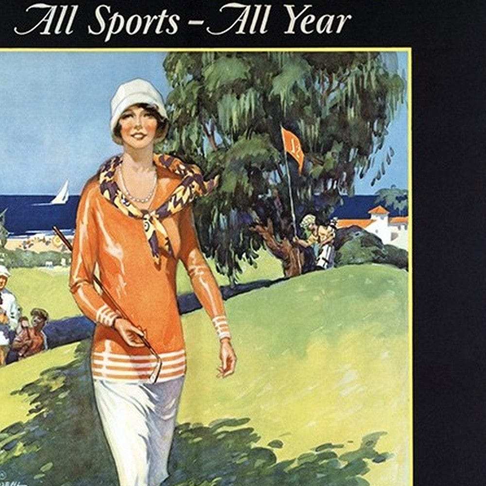 Gulf Coast Golf 1932 Vintage Travel Unframed Print Wall Art - Homeroots - Flyclothing LLC