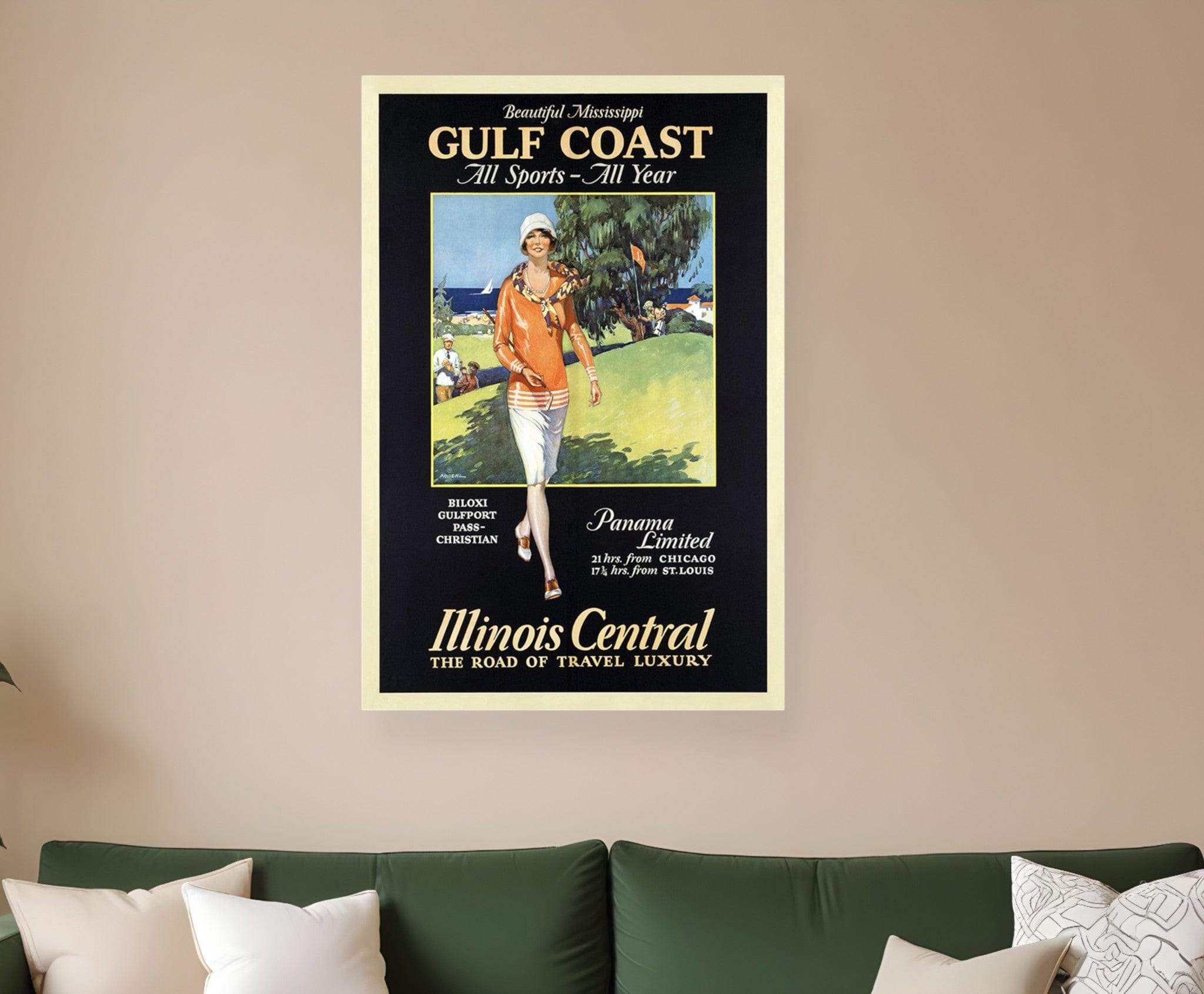 Gulf Coast Golf 1932 Vintage Travel Unframed Print Wall Art - Homeroots - Flyclothing LLC