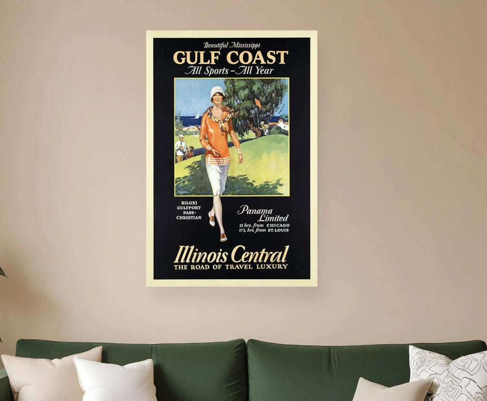 Gulf Coast Golf 1932 Vintage Travel Unframed Print Wall Art - Homeroots - Flyclothing LLC
