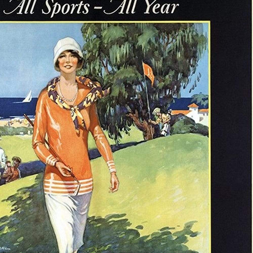 Gulf Coast Golf 1932 Vintage Travel Unframed Print Wall Art - Homeroots - Flyclothing LLC