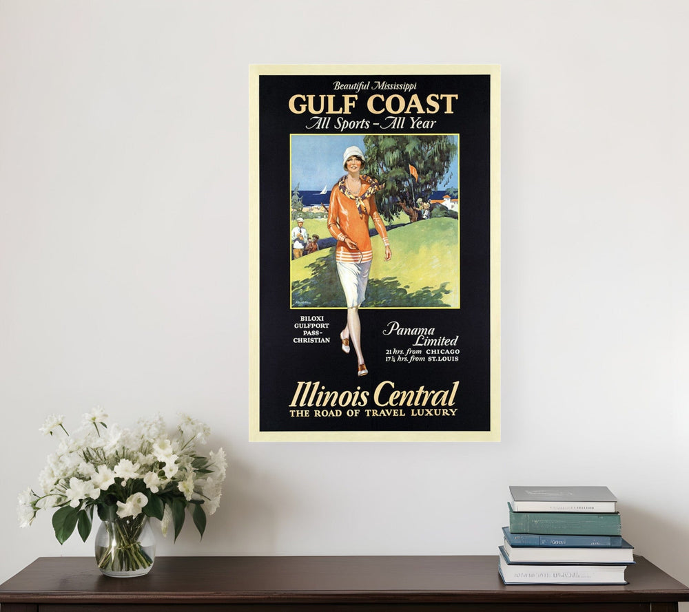 Gulf Coast Golf 1932 Vintage Travel Unframed Print Wall Art - Homeroots
