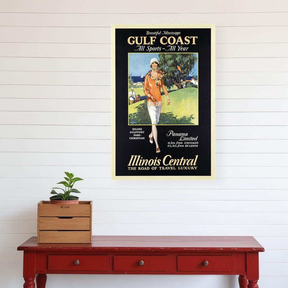 Gulf Coast Golf 1932 Vintage Travel Unframed Print Wall Art - Homeroots - Flyclothing LLC