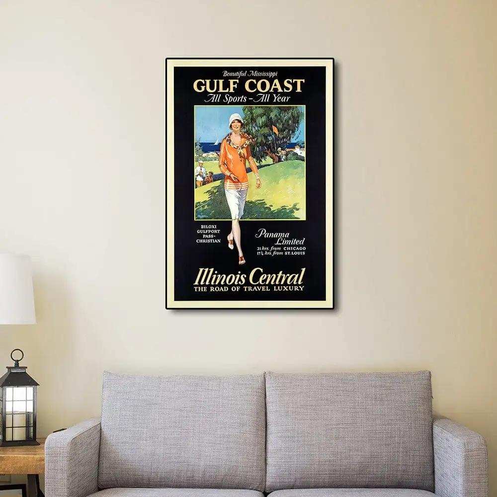 Gulf Coast Golf 1932 Vintage Travel Unframed Print Wall Art - Homeroots - Flyclothing LLC