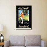 Gulf Coast Golf 1932 Vintage Travel Unframed Print Wall Art - Homeroots - Flyclothing LLC