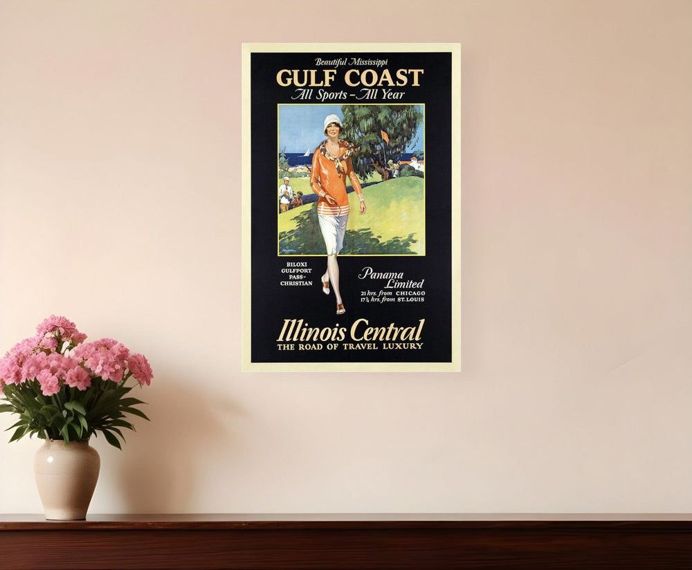 Gulf Coast Golf 1932 Vintage Travel Unframed Print Wall Art - Homeroots