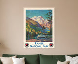36" X 48" Rainier National Park C1920S Vintage Travel Poster Wall Art - Homeroots