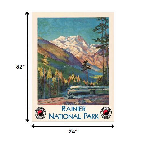 24" X 32" Rainier National Park C1920S Vintage Travel Poster Wall Art - Homeroots - Flyclothing LLC