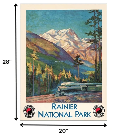 20" X 28" Rainier National Park C1920S Vintage Travel Poster Wall Art - Homeroots - Flyclothing LLC