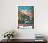 20" X 28" Rainier National Park C1920S Vintage Travel Poster Wall Art - Homeroots