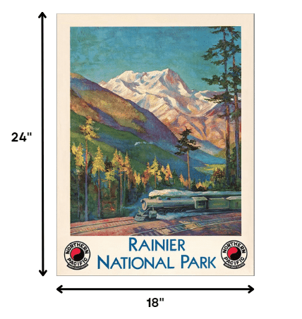 18" X 24" Rainier National Park C1920S Vintage Travel Poster Wall Art - Homeroots - Flyclothing LLC
