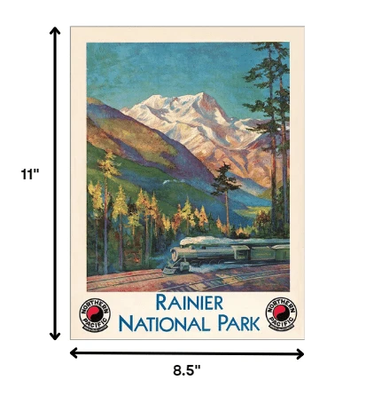 8.5" X 11" Rainier National Park C1920S Vintage Travel Poster Wall Art - Homeroots - Flyclothing LLC