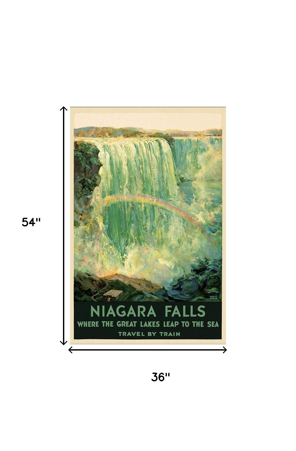 36" X 54" Niagra Falls New York C1920S Vintage Travel Poster Wall Art - Homeroots - Flyclothing LLC