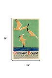 24" X 36" Birds Over Lake Michigan C1929 Vintage Travel Poster Wall Art - Homeroots - Flyclothing LLC