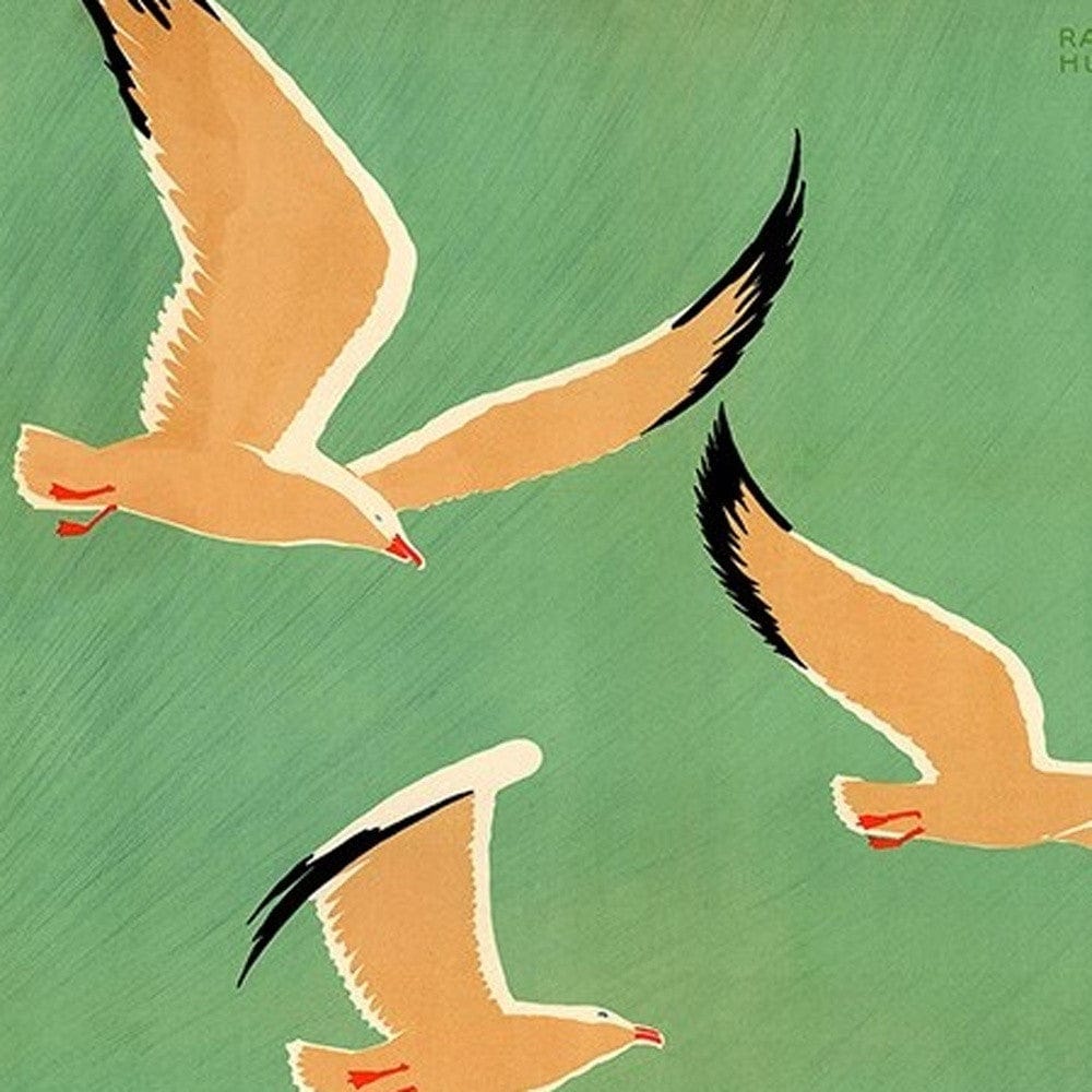 24" X 36" Birds Over Lake Michigan C1929 Vintage Travel Poster Wall Art - Homeroots - Flyclothing LLC
