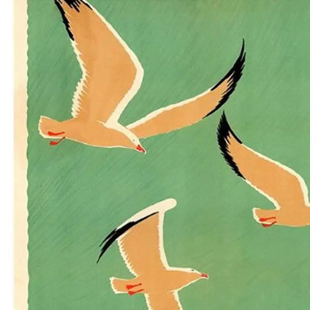 20" X 30"Birds Over Lake Michigan C1929 Vintage Travel Poster Wall Art - Homeroots - Flyclothing LLC