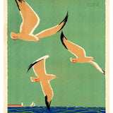 12" X 18" Birds Over Lake Michigan C1929 Vintage Travel Poster Wall Art - Homeroots - Flyclothing LLC