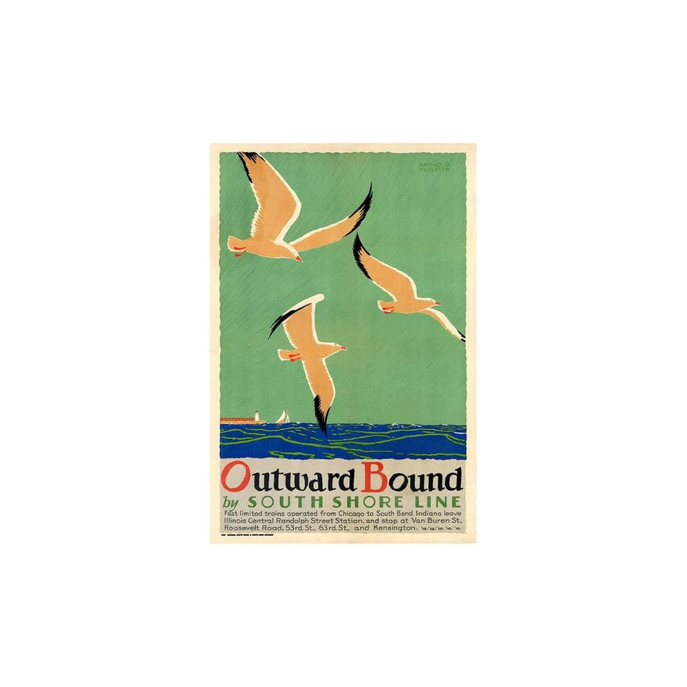 12" X 18" Birds Over Lake Michigan C1929 Vintage Travel Poster Wall Art - Homeroots - Flyclothing LLC