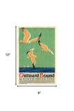9" X 12" Birds Over Lake Michigan C1929 Vintage Travel Poster Wall Art - Homeroots - Flyclothing LLC