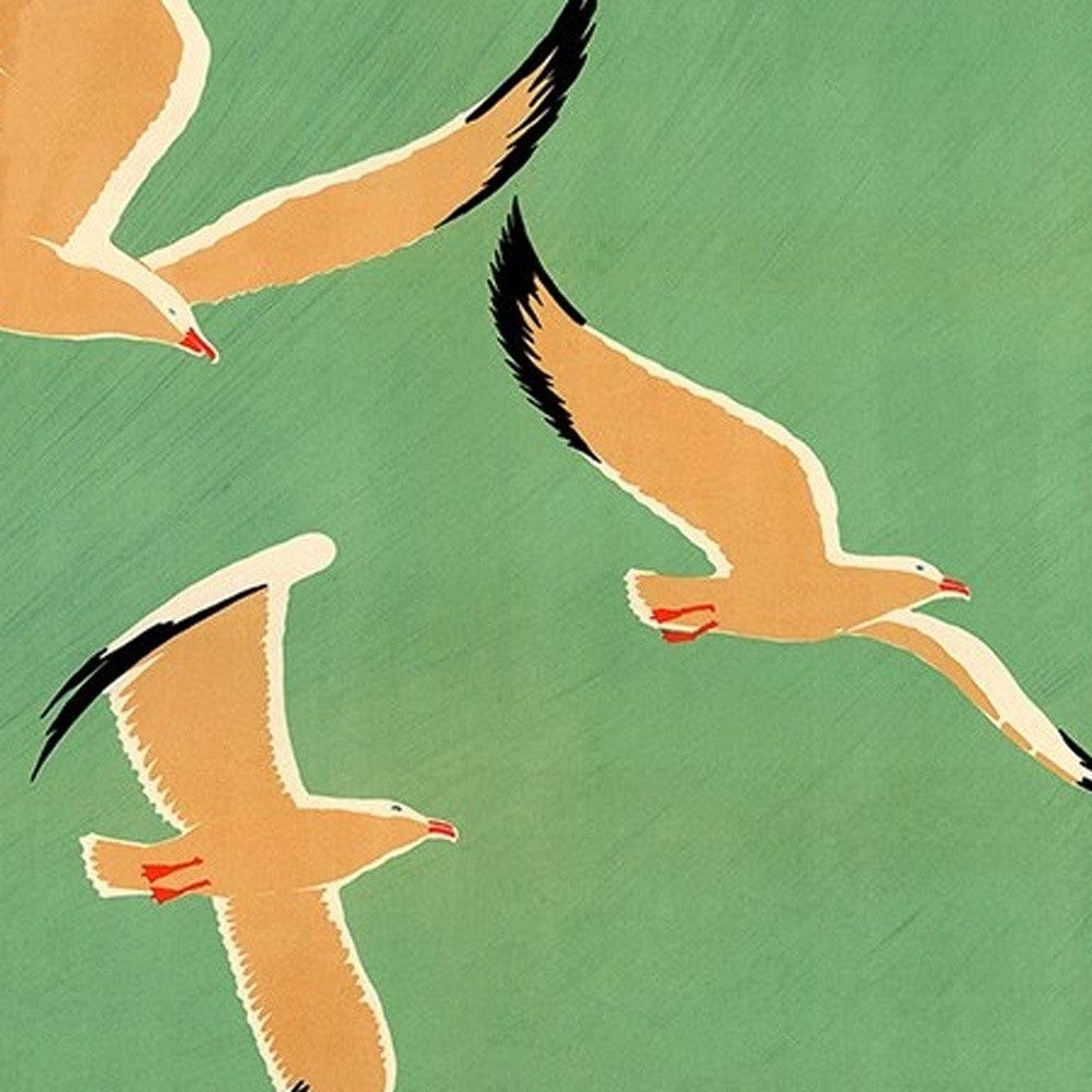 9" X 12" Birds Over Lake Michigan C1929 Vintage Travel Poster Wall Art - Homeroots - Flyclothing LLC