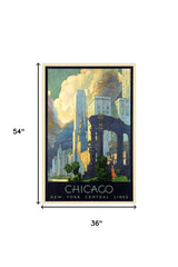 36" X 54" Vintage 1929 Chicago Michigan Ave Travel Poster Wall Art - Homeroots - Flyclothing LLC