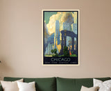 36" X 54" Vintage 1929 Chicago Michigan Ave Travel Poster Wall Art - Homeroots