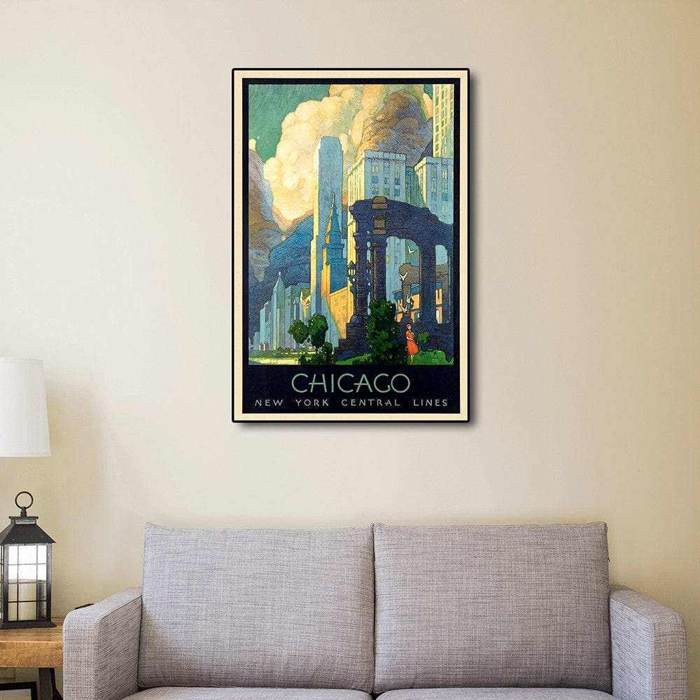 Vintage 1929 Chicago Michigan Ave Travel Unframed Print Wall Art - Homeroots - Flyclothing LLC