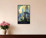 12" X 18" Vintage 1929 Chicago Michigan Ave Travel Poster Wall Art - Homeroots - Flyclothing LLC