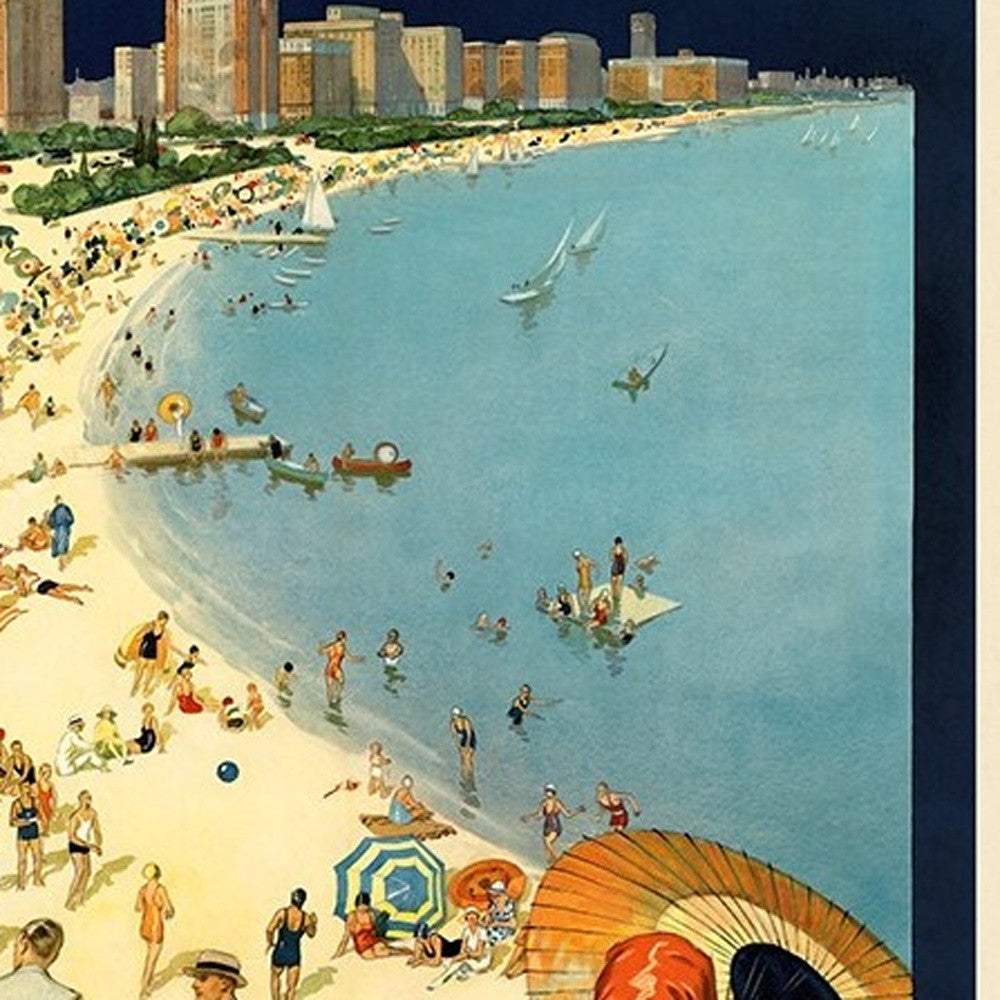 Vintage 1929 Chicago Vacation Travel Unframed Print Wall Art - Homeroots - Flyclothing LLC