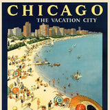 Vintage 1929 Chicago Vacation Travel Unframed Print Wall Art - Homeroots