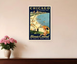 Vintage 1929 Chicago Vacation Travel Unframed Print Wall Art - Homeroots - Flyclothing LLC