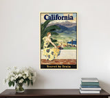 Vintage 1934 California Travel Unframed Print Wall Art - Homeroots