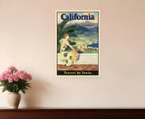 Vintage 1934 California Travel Unframed Print Wall Art - Homeroots