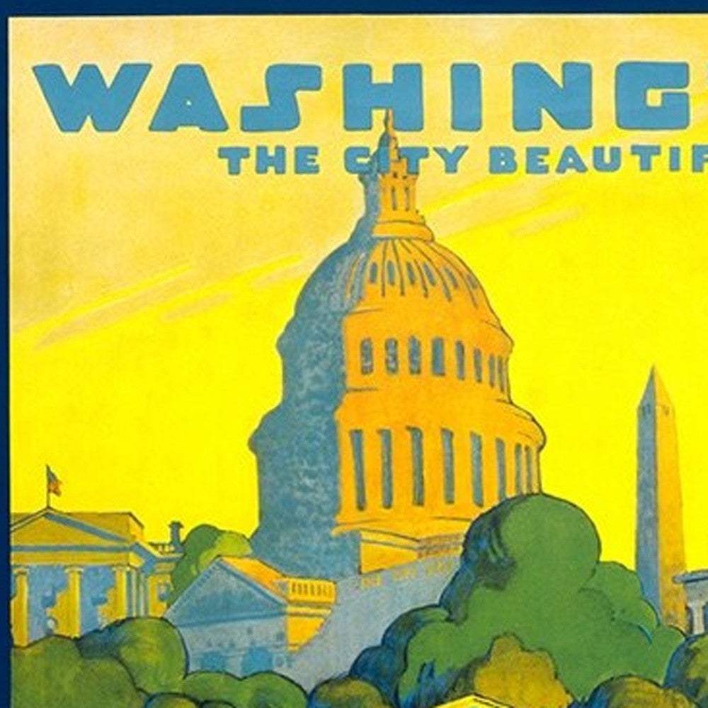 Washington Dc Vintage Travel Unframed Print Wall Art - Homeroots - Flyclothing LLC