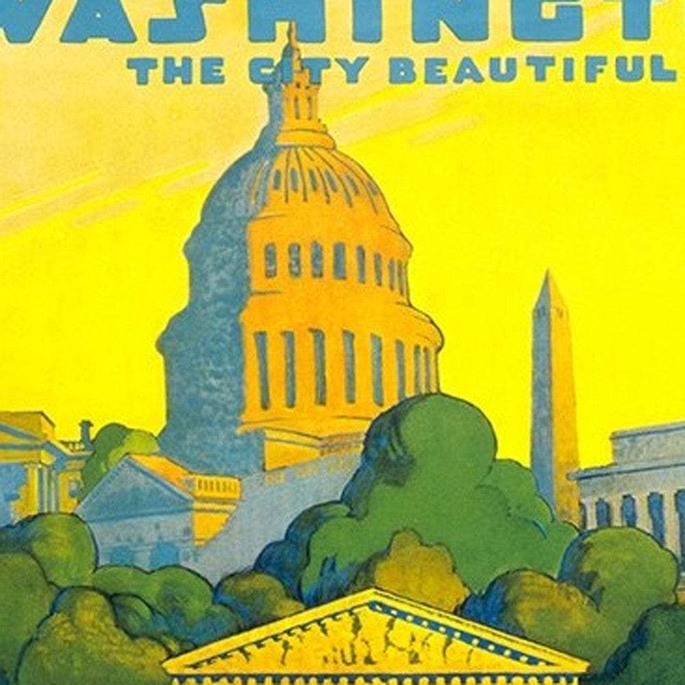 Washington Dc Vintage Travel Unframed Print Wall Art - Homeroots - Flyclothing LLC