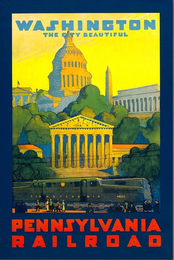 Washington Dc Vintage Travel Unframed Print Wall Art - Homeroots