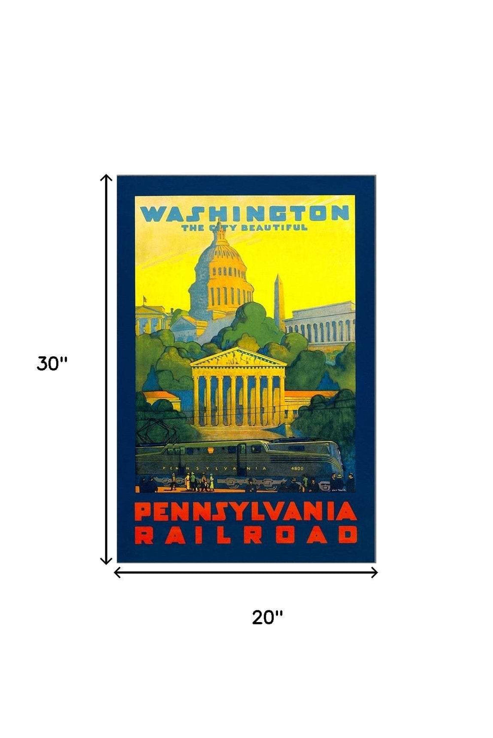 Washington DC Vintage Travel Unframed Print Wall Art - Homeroots - Flyclothing LLC